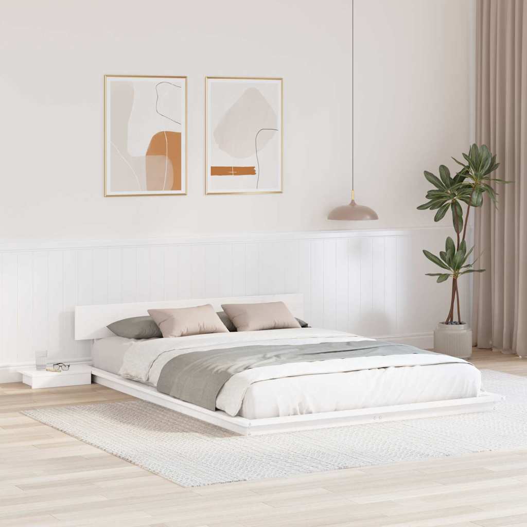 Bed Frame White 160 x 200 cm Wood