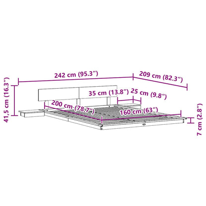 Bed Frame Brown 160 x 200 cm Wood