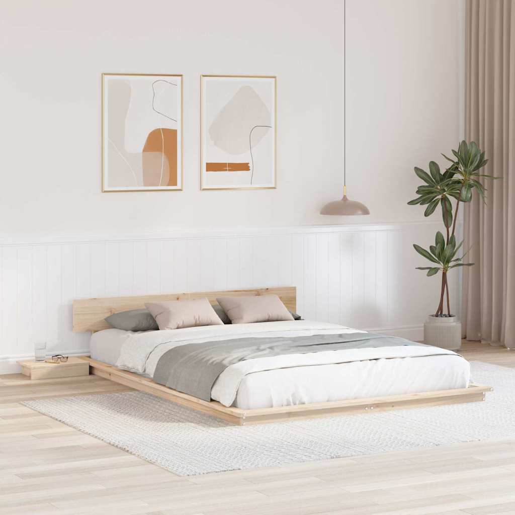 Bed Frame Brown 140 x 200 cm Wood