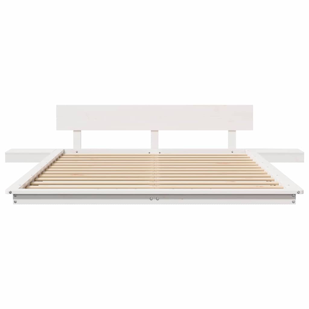 Bed Frame White 140 x 200 cm Wood