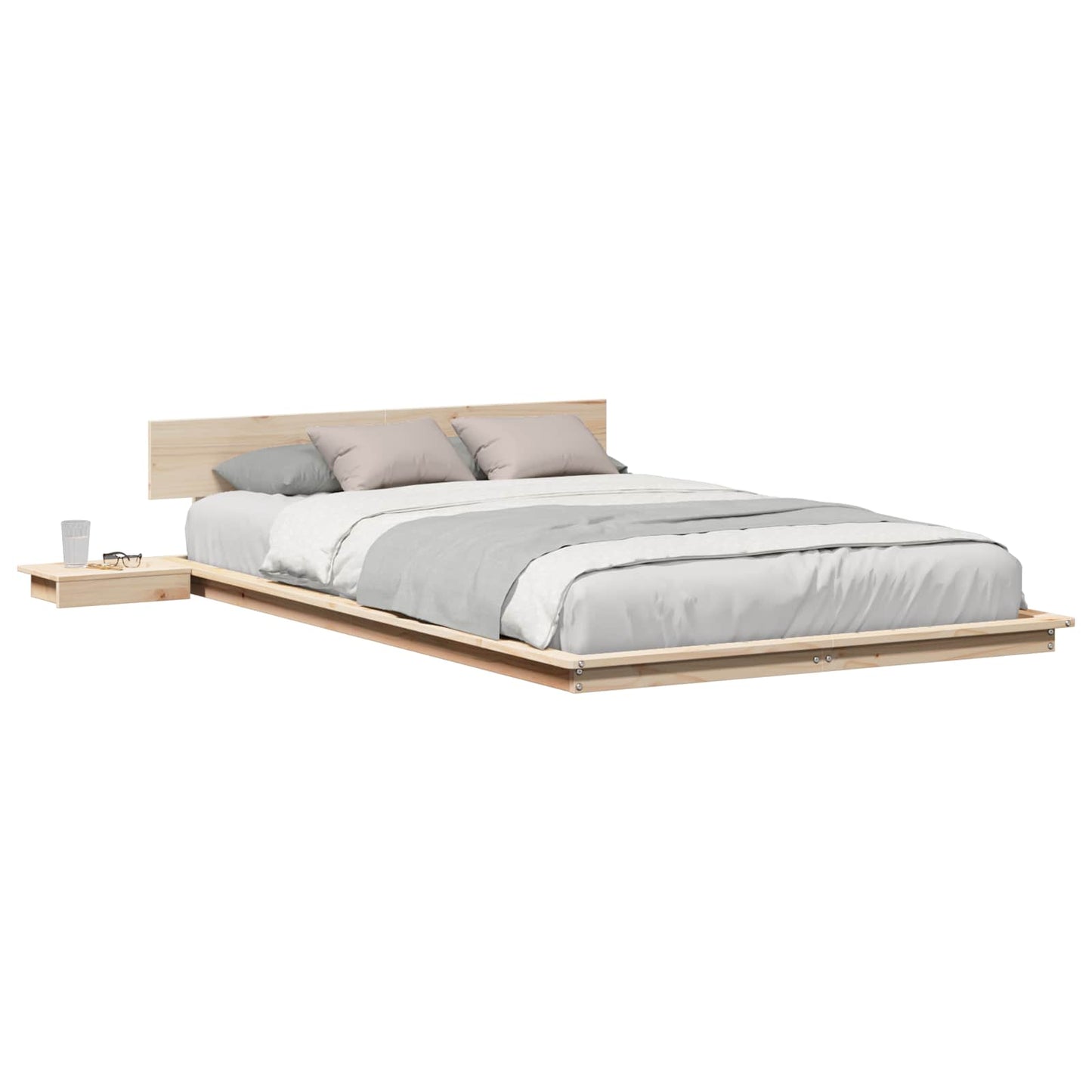 Bed Frame Brown 140 x 190 cm Wood