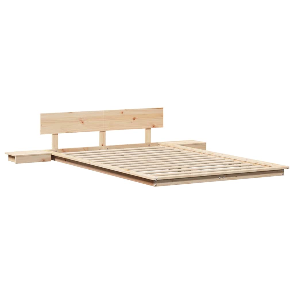 Bed Frame Brown 140 x 190 cm Wood