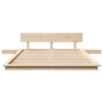 Bed Frame Brown 140 x 190 cm Wood