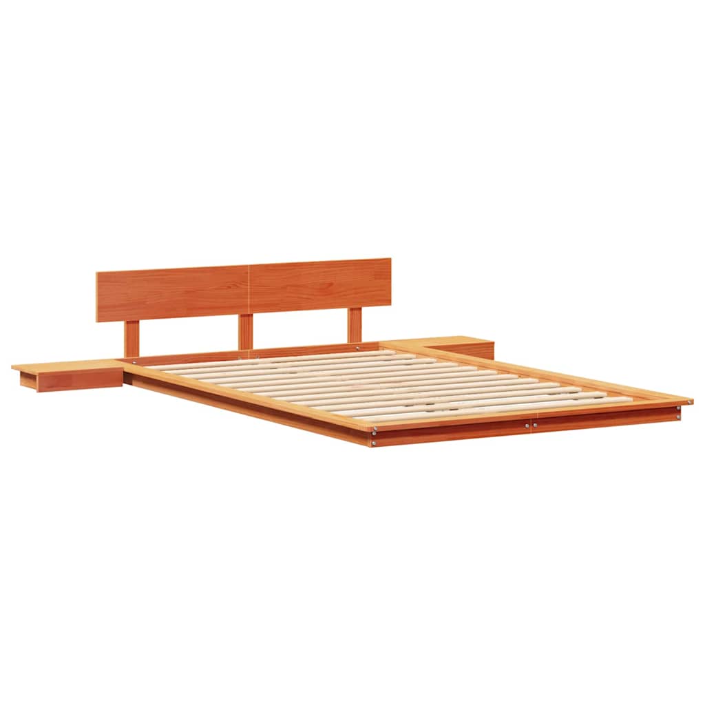 Bed Frame Brown 140 x 190 cm Wood