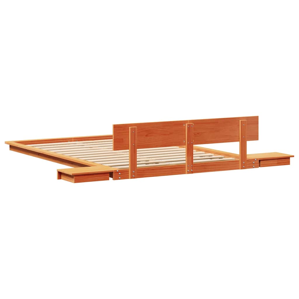 Bed Frame Brown 140 x 190 cm Wood