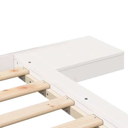 Bed Frame with Headboard with Storage Brown 135 x 190 cm Wood