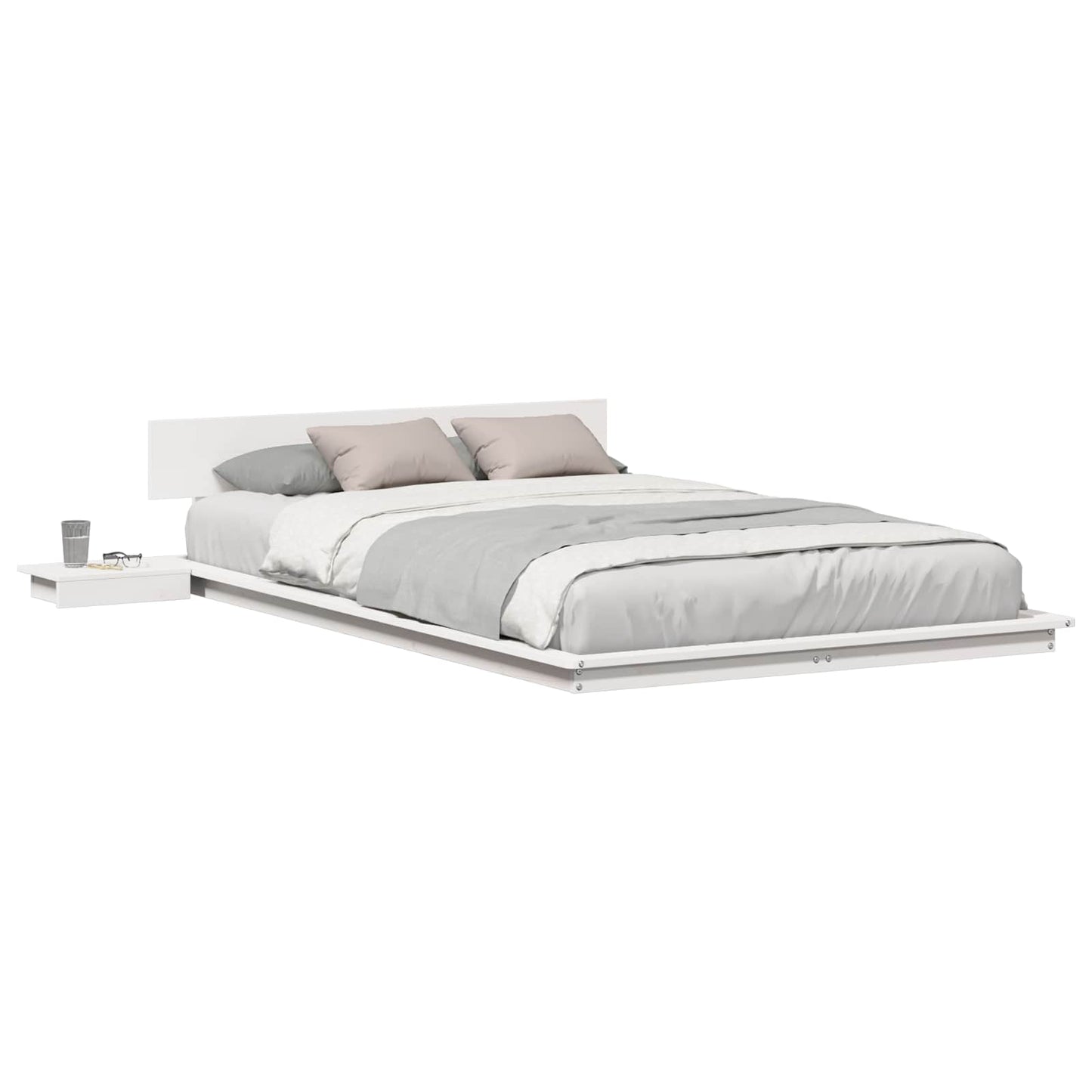 Bed Frame White 120 x 190 cm Wood