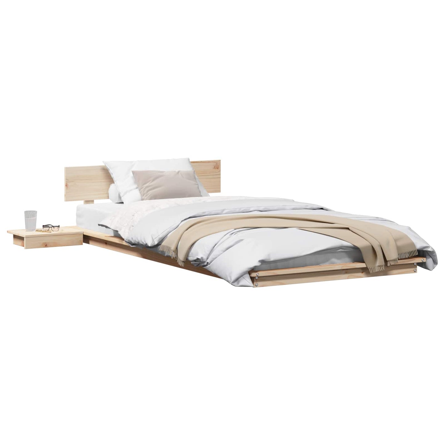 Bed Frame Brown 90 x 190 cm Wood
