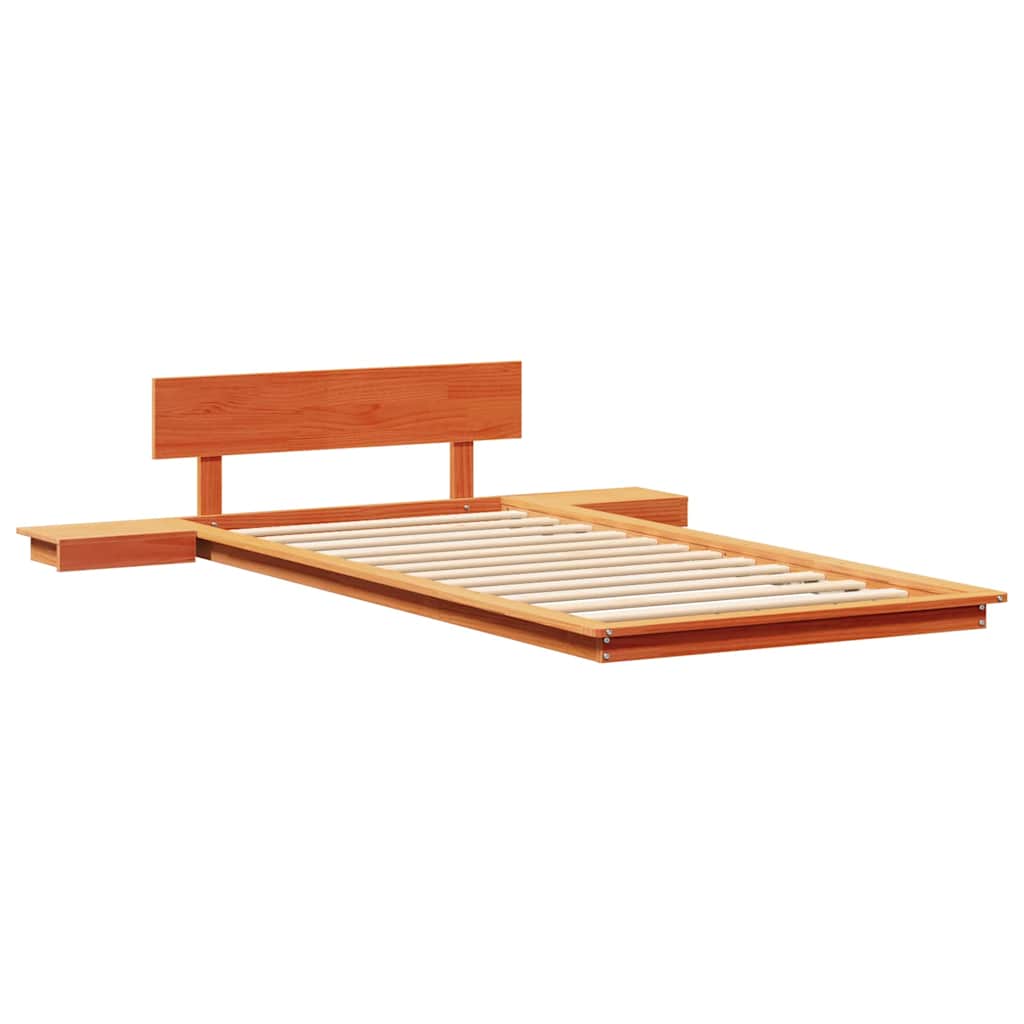 Bed Frame Brown 75 x 190 cm Wood