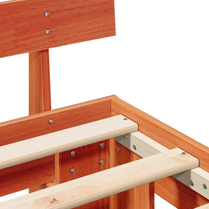 Bed Frame with Headboard Wax Brown 90 x 190 cm Solid Pine Wood