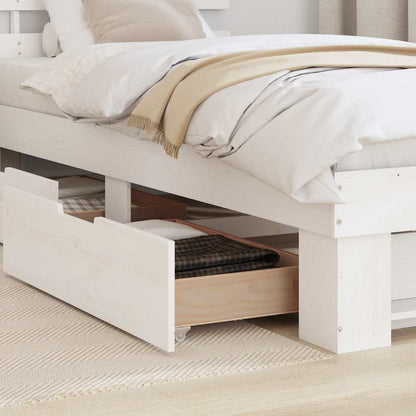 Bed Frame with Headboard White 90 x 200 cm Solid Pine Wood