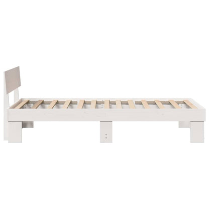 Bed Frame with Headboard White 90 x 190 cm Solid Pine Wood