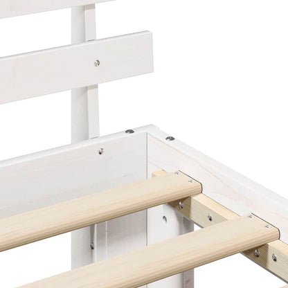 Bed Frame with Headboard White 120 x 200 cm Solid Pine Wood