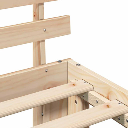 Bed Frame with Headboard Natural 90 x 200 cm Solid Pine Wood