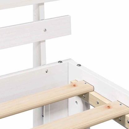 Bed Frame with Headboard White 90 x 200 cm Solid Pine Wood