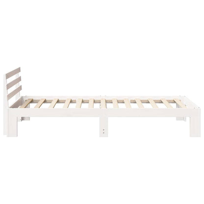Bed Frame with Headboard White 90 x 200 cm Solid Pine Wood