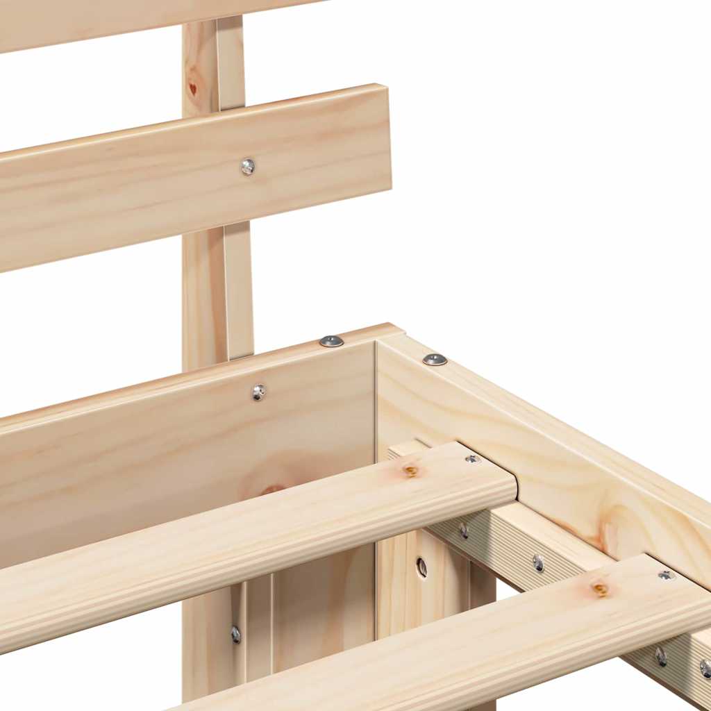 Bed Frame with Headboard Natural 90 x 190 cm Solid Pine Wood