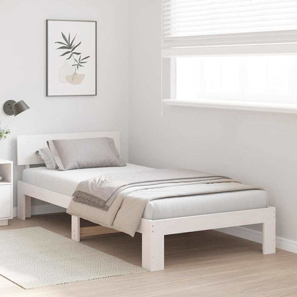 Bed Frame with Headboard White 80 x 200 cm Solid Pine Wood