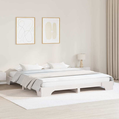 Bed Frame White 180 x 200 cm Solid Pine Wood