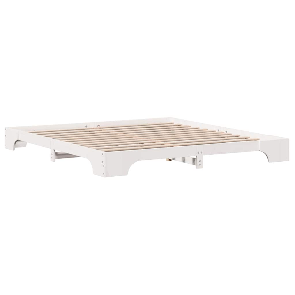 Bed Frame White 180 x 200 cm Solid Pine Wood