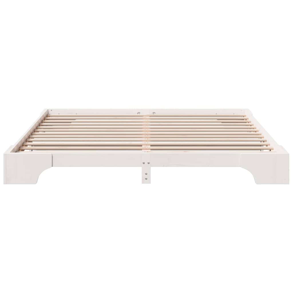 Bed Frame White 180 x 200 cm Solid Pine Wood