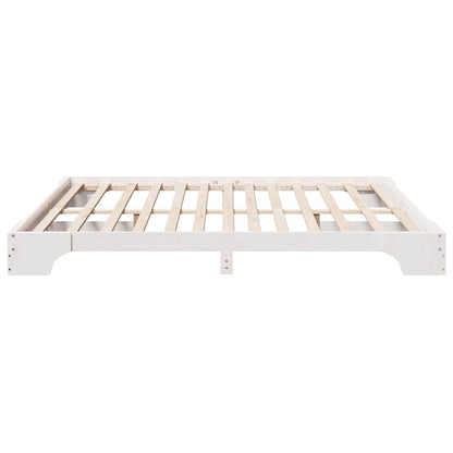Bed Frame White 180 x 200 cm Solid Pine Wood