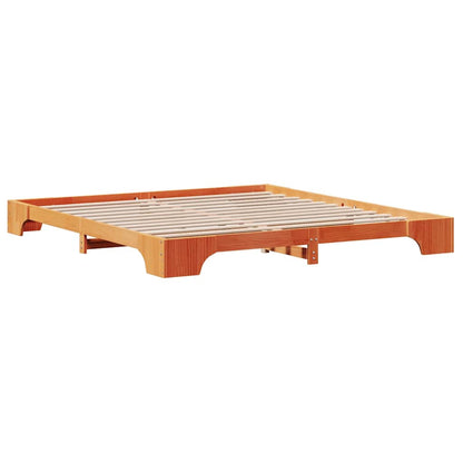 Bed Frame Wax Brown 180 x 200 cm Solid Pine Wood