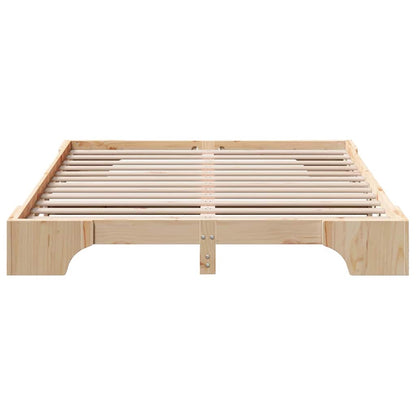 Bed Frame Natural 160 x 200 cm Solid Pine Wood