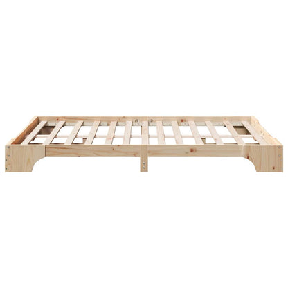 Bed Frame Natural 160 x 200 cm Solid Pine Wood