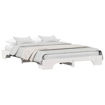 Bed Frame White 160 x 200 cm Solid Pine Wood