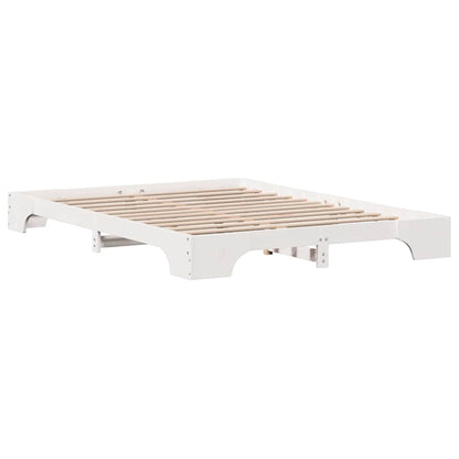 Bed Frame White 160 x 200 cm Solid Pine Wood