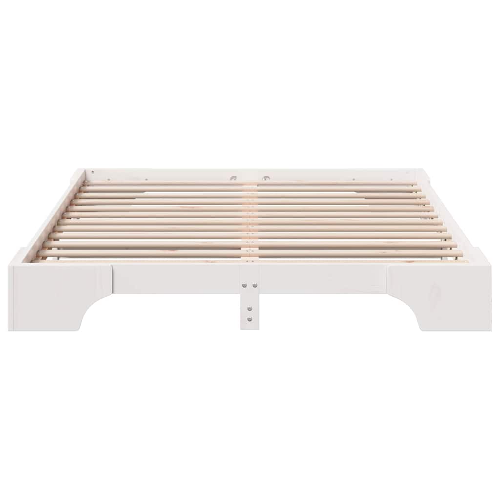 Bed Frame White 160 x 200 cm Solid Pine Wood