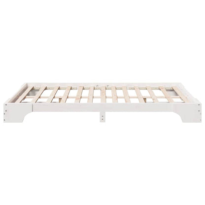 Bed Frame White 160 x 200 cm Solid Pine Wood