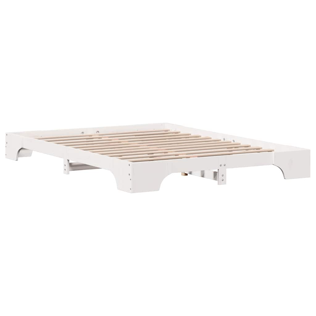 Bed Frame White 150 x 200 cm Solid Pine Wood