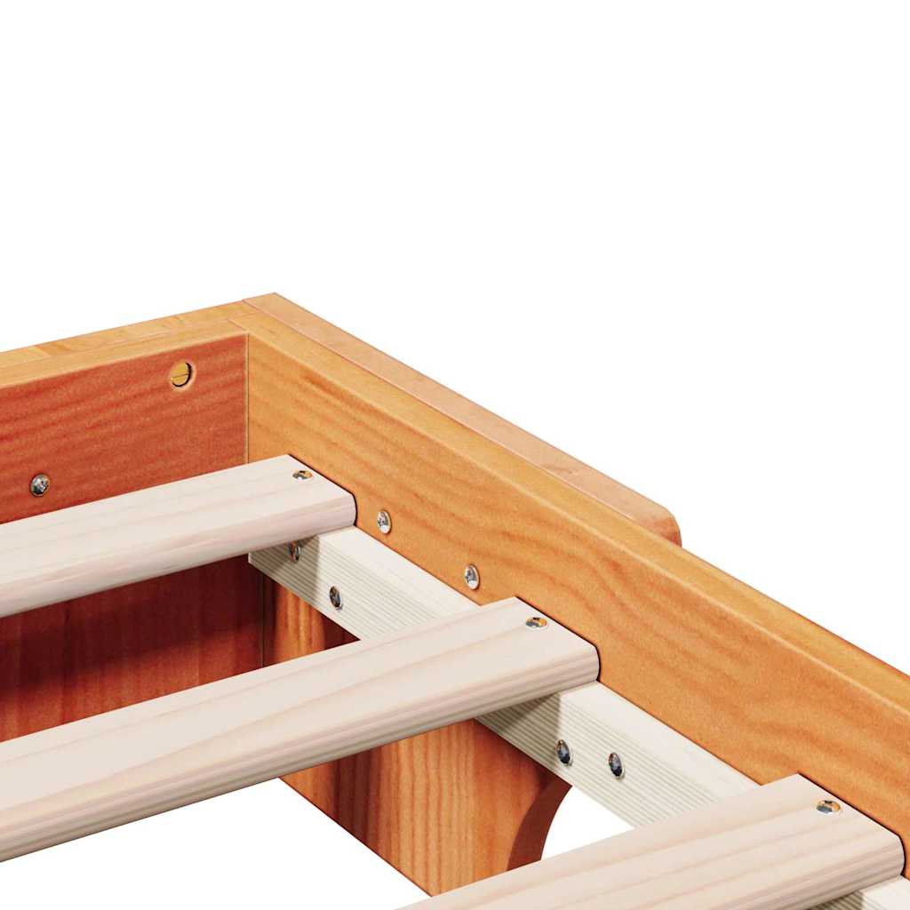 Bed Frame Wax Brown 150 x 200 cm Solid Pine Wood