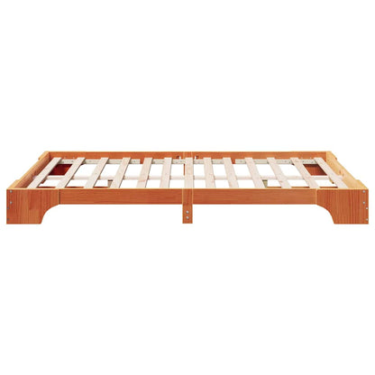 Bed Frame Wax Brown 150 x 200 cm Solid Pine Wood