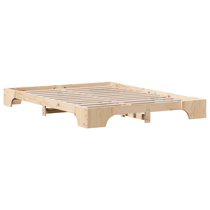 Bed Frame Natural 140 x 200 cm Solid Pine Wood