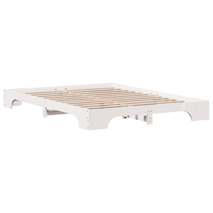 Bed Frame White 140 x 200 cm Solid Pine Wood