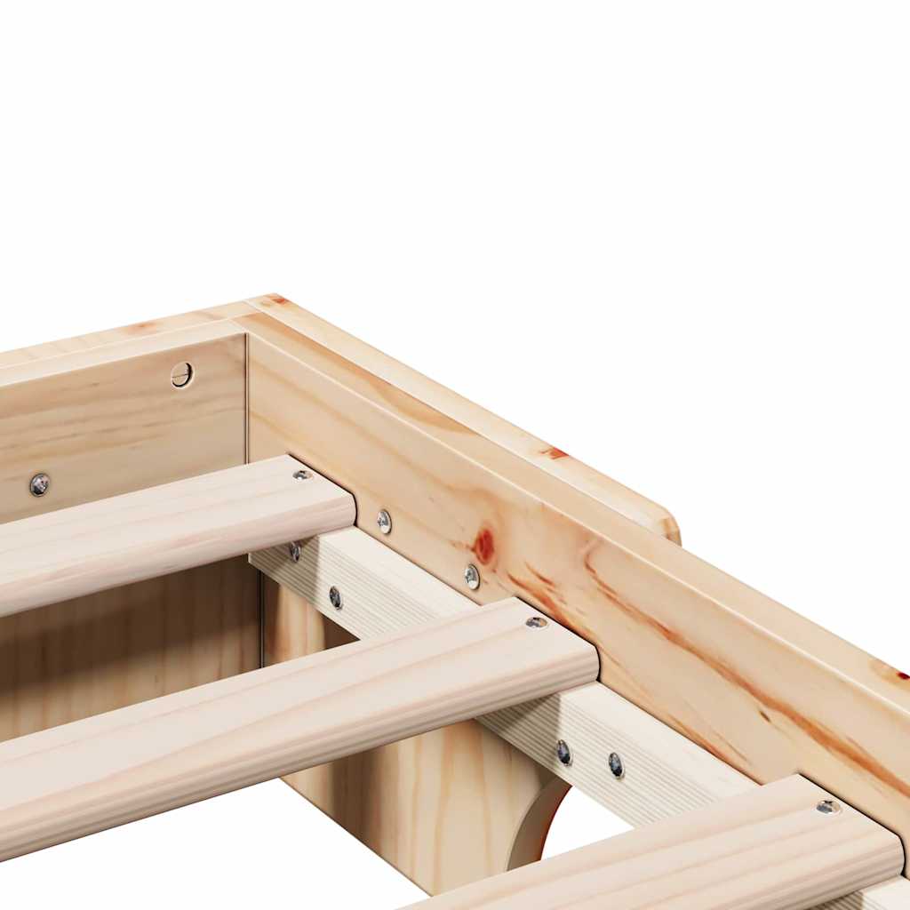 Bed Frame Natural 120 x 200 cm Solid Pine Wood
