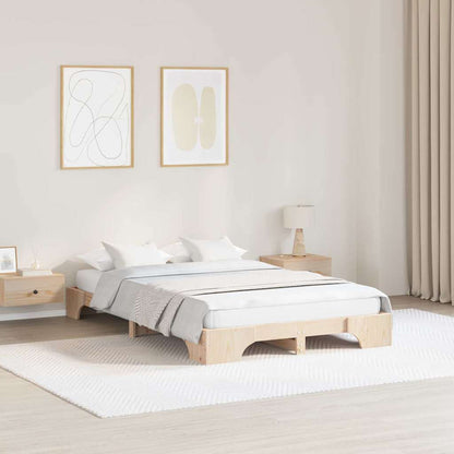 Bed Frame Natural 120 x 200 cm Solid Pine Wood