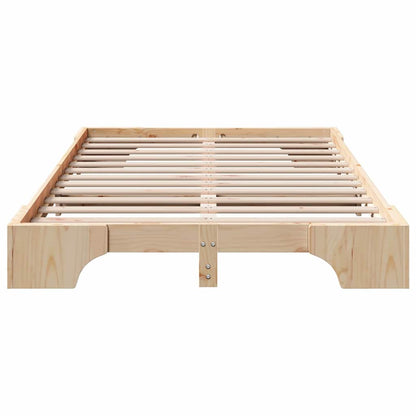 Bed Frame Natural 140 x 190 cm Solid Pine Wood