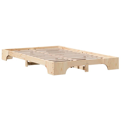 Bed Frame Natural 120 x 190 cm Solid Pine Wood