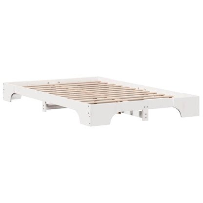 Bed Frame White 120 x 190 cm Solid Pine Wood