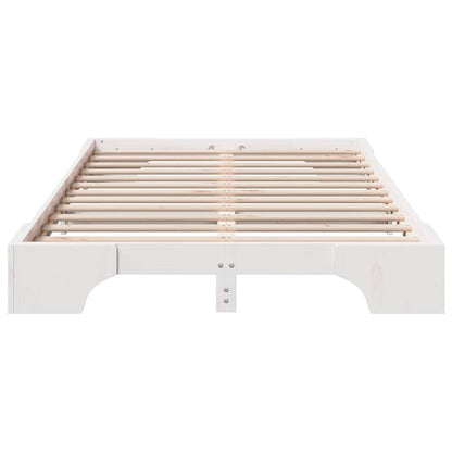 Bed Frame White 120 x 190 cm Solid Pine Wood
