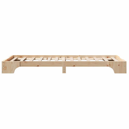 Bed Frame Natural 100 x 200 cm Solid Pine Wood