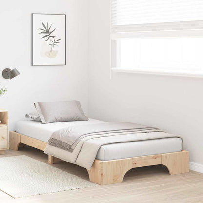 Bed Frame Natural 80 x 200 cm Solid Pine Wood