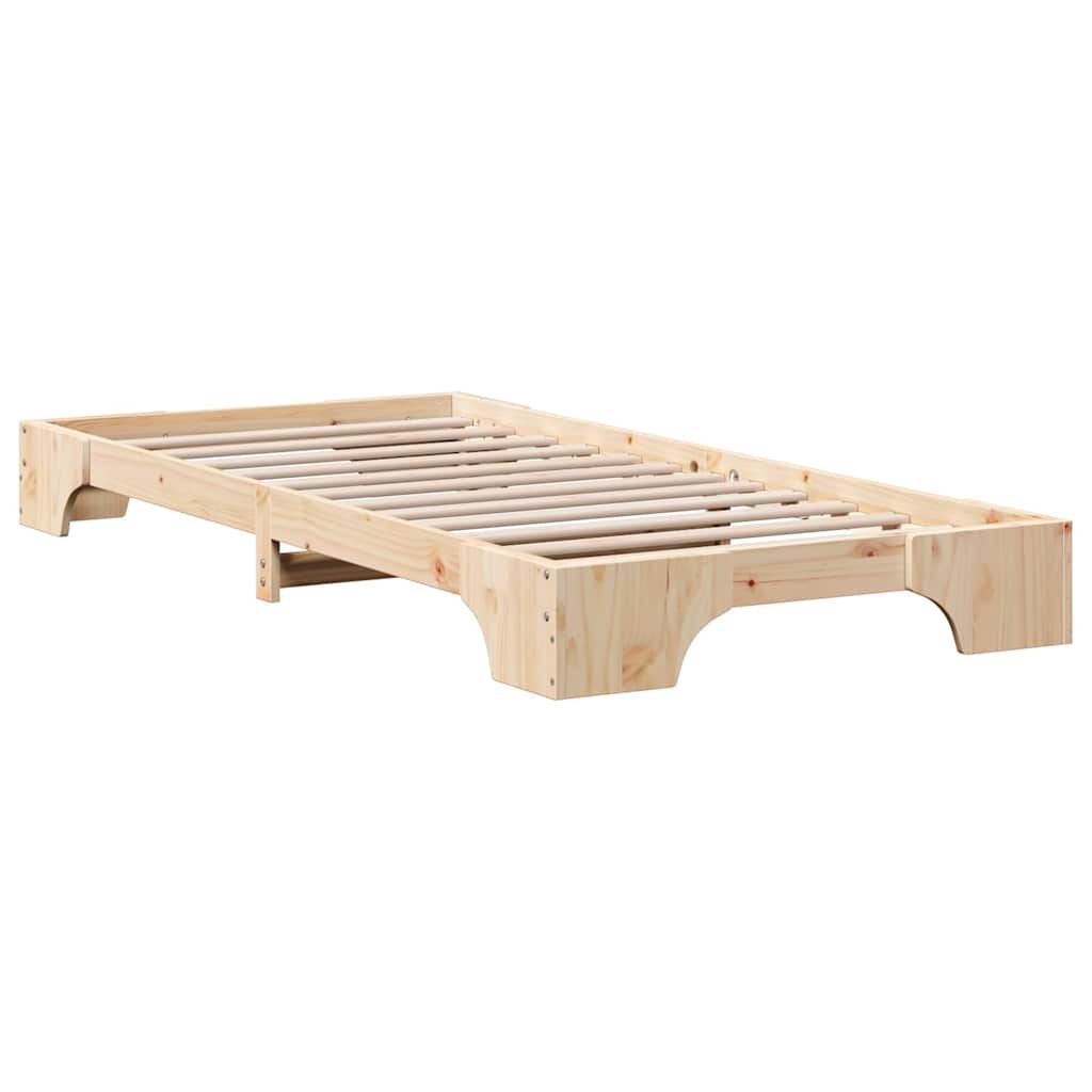 Bed Frame Natural 80 x 200 cm Solid Pine Wood
