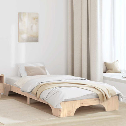 Bed Frame Natural 75 x 190 cm Solid Pine Wood