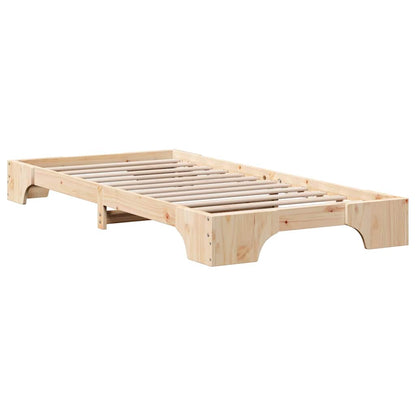 Bed Frame Natural 75 x 190 cm Solid Pine Wood