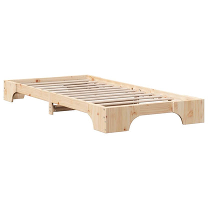 Bed Frame Natural 75 x 190 cm Solid Pine Wood
